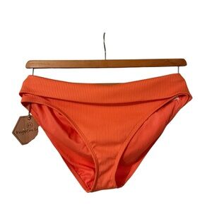 Orange Ribbed Bikini Bottoms